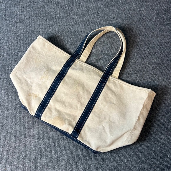 ll bean Handbags - Vintage 80s 90s LL Bean Boat and Tote Large Navy Canvas Bag